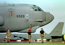 Bombardier lourd B-52 de l'OTAN sur la base de la RAF de Fairford