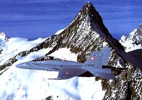 F/A-18D des Forces ariennes suisses, semblable  celui qui s'est cras le 7 avril 1998