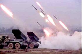 Lance-roquettes multiples russes prs de Grozny, 22.1.00