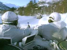 Hiver: patrouille Norvge sur blinds Scimitar en entranement arctique