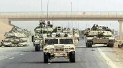 Troupes US vers l'aroport de Bagdad, 6.4.03