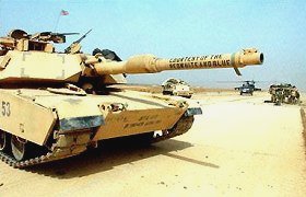 Char Abrams  l'aroport de Bagdad, 6.4.03